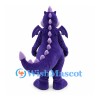 Dragon Mascot Costume in Purple with Lavender Belly and Small Wings