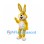 Rabbit Mascot Costume in Yellow with White Belly and Tall Ears
