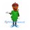 Acorn Mascot Costume with Green Leaf Tunic and Brown Cap