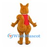 Kangaroo Mascot Costume in Brown with Red Shirt and White Belly