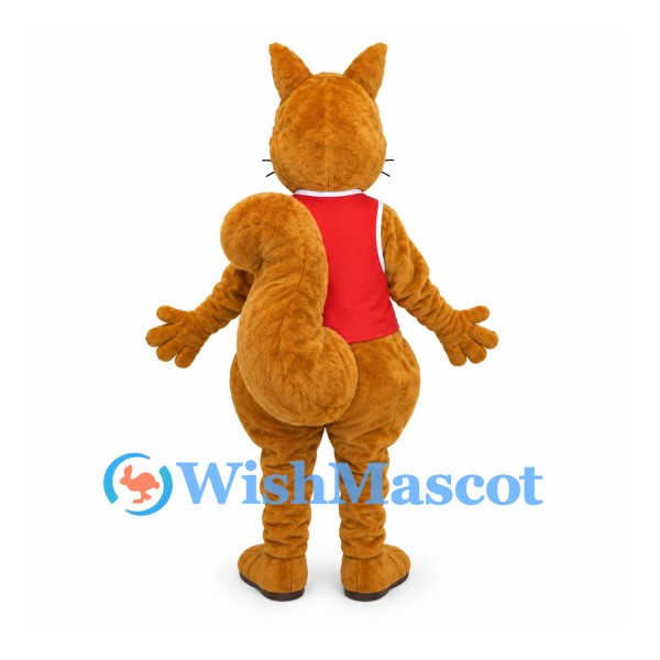 Kangaroo Mascot Costume in Brown with Red Shirt and White Belly