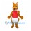 Kangaroo Mascot Costume in Brown with Red Shirt and White Belly