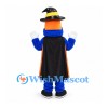 Monster Mascot Costume in Blue with Witch Hat and Black Cape