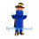 Monster Mascot Costume in Blue with Witch Hat and Black Cape