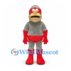 Sock Monkey Mascot Costume in Gray with Red Hands and Boots