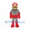 Sock Monkey Mascot Costume in Gray with Red Hands and Boots