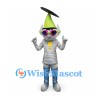 Alien Mascot Costume in Silver with Green Cone Head and Sunglasses