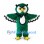 Owl Mascot Costume in Green with White Belly and Wide Wings