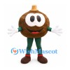 Coconut Mascot Costume with Brown Round Body and Green Legs