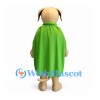 Dog Mascot Costume in Tan with Long Green Cape