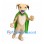 Dog Mascot Costume in Tan with Long Green Cape