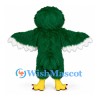 Owl Mascot Costume in Green with White Eye Rings and Belly