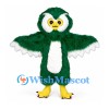 Owl Mascot Costume in Green with White Eye Rings and Belly