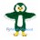 Owl Mascot Costume in Green with White Eye Rings and Belly