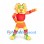 Lion Mascot Costume in Orange and Red with Yellow Petal Mane