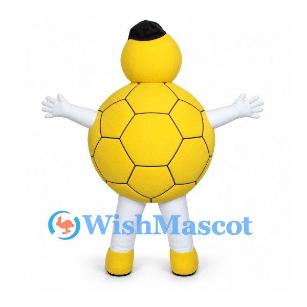 Turtle Mascot Costume in Yellow with Segmented Round Shell