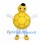 Turtle Mascot Costume in Yellow with Segmented Round Shell