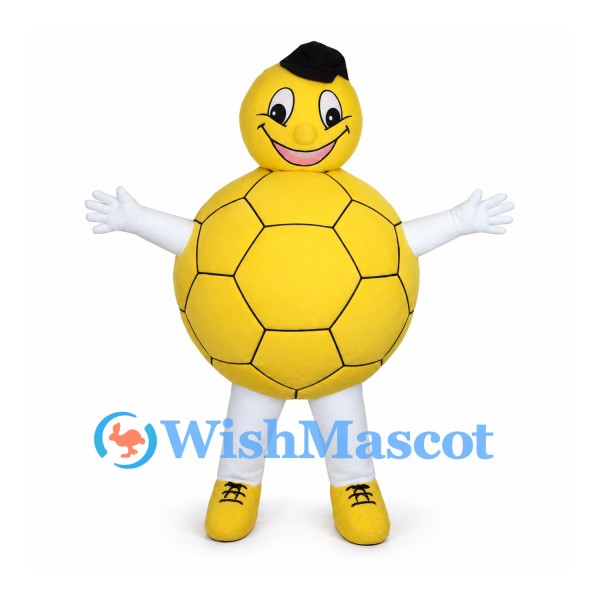 Turtle Mascot Costume in Yellow with Segmented Round Shell