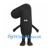 Number One Mascot Costume in Black with Small White Eyes