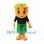 Plant Pot Mascot Costume with Black Shirt and Green Shorts