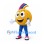 Smiley Face Mascot Costume with Yellow Round Body and Rainbow Hair