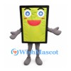 Tablet Mascot Costume with Black Frame and Green Smiling Screen
