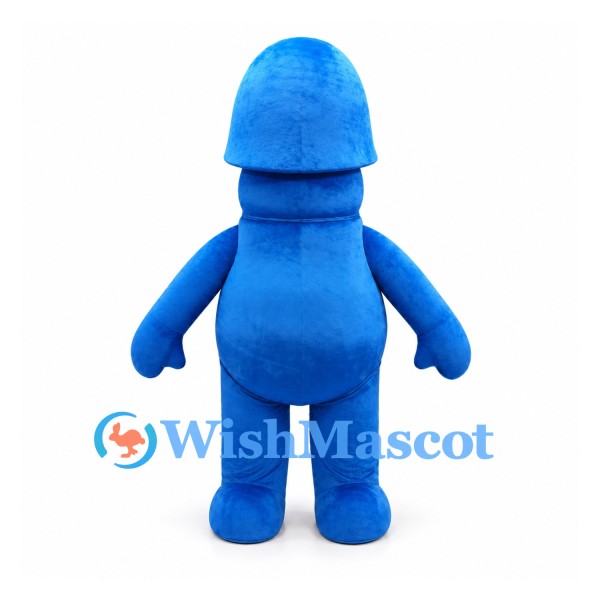Alien Mascot Costume in Blue with White Oval Eyes