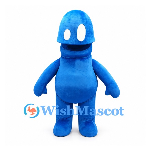 Alien Mascot Costume in Blue with White Oval Eyes