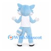 Raccoon Mascot Costume in Pale Blue with White Shirt