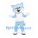 Raccoon Mascot Costume in Pale Blue with White Shirt