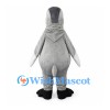 Penguin Mascot Costume in Gray with Black Feet and White Face