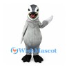 Penguin Mascot Costume in Gray with Black Feet and White Face