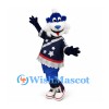 Dog Mascot Costume in Blue and White with Star Sports Jersey