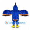 Bird Mascot Costume in Blue with Orange Belly and Wide Wings