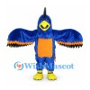 Bird Mascot Costume in Blue with Orange Belly and Wide Wings