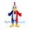 Rooster Mascot Costume with Red and Blue Body and White Head