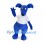 Dog Mascot Costume in Blue with White Shirt and Large Ears