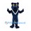 Panther Mascot Costume in Navy Blue with White V Neck Trim