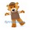 Bear Mascot Costume with Brown Adventure Hat and Vest