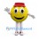 Golf Ball Mascot Costume in Yellow with Red Hat and White Legs