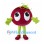 Grape Mascot Costume in Purple with Green Vine and Legs