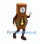 Grandfather Clock Mascot Costume with Brown Case and Gold Pendulum