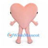 Heart Mascot Costume in Pink with Large Black Glasses