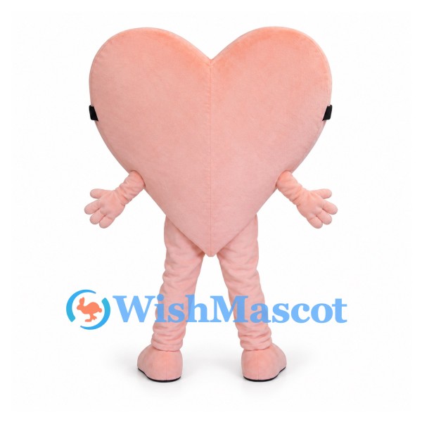 Heart Mascot Costume in Pink with Large Black Glasses