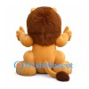 Lion Mascot Costume with Large Brown Mane and Oversized Paws