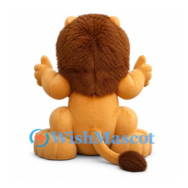 Lion Mascot Costume with Large Brown Mane and Oversized Paws
