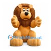 Lion Mascot Costume with Large Brown Mane and Oversized Paws