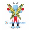 Butterfly Mascot Costume with Colorful Wings and Red Boxing Gloves