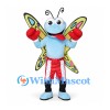 Butterfly Mascot Costume with Colorful Wings and Red Boxing Gloves
