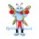 Butterfly Mascot Costume with Colorful Wings and Red Boxing Gloves
